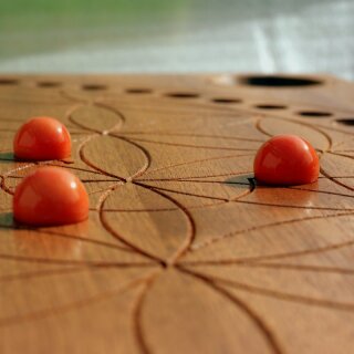 Vierer-Set orange Murmeln mit Säckchen, 16mm