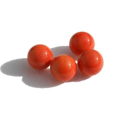 Set of four orange marbles with bag, 16mm